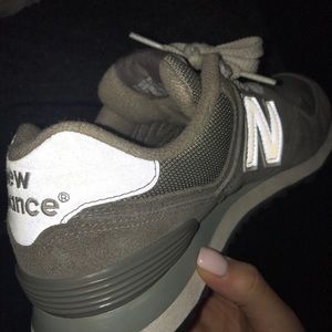 Grey New Balance 574s